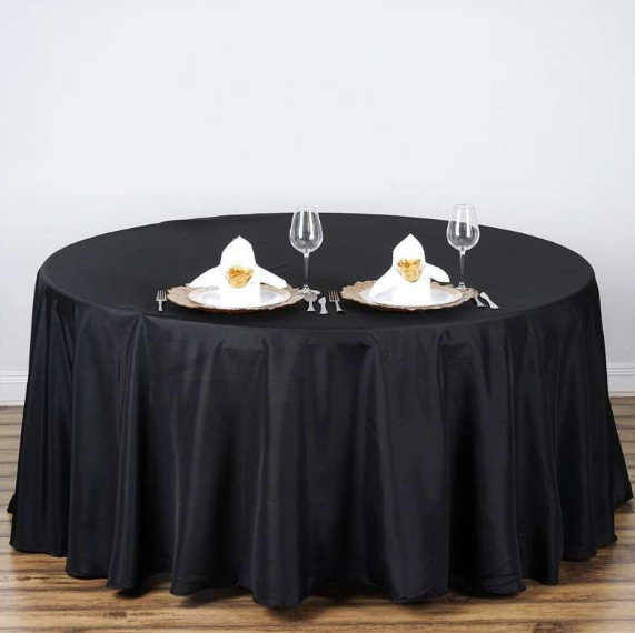 108 Inch Round Linen Black